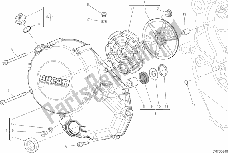 Wszystkie części do Pokrywa Sprz? G? A Ducati Monster 1200 S USA 2014